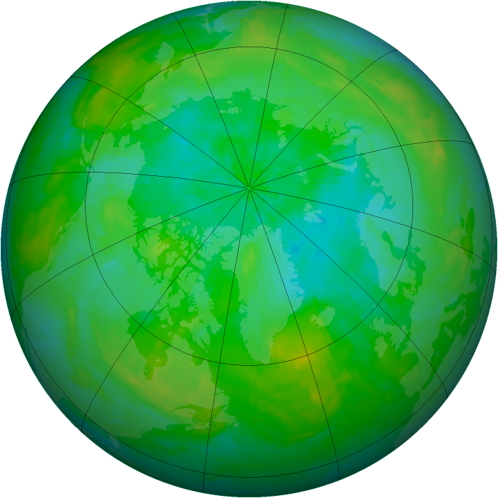 Arctic ozone map for 04 August 2004
